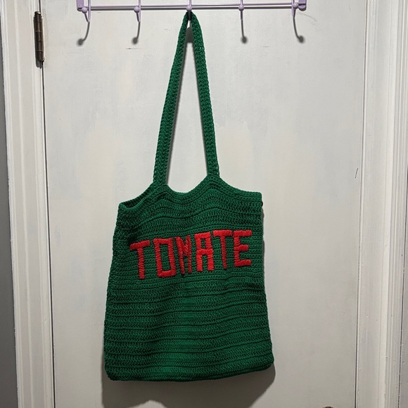 Clare V Handbags - CLARE V Tomate green crochet tote bag